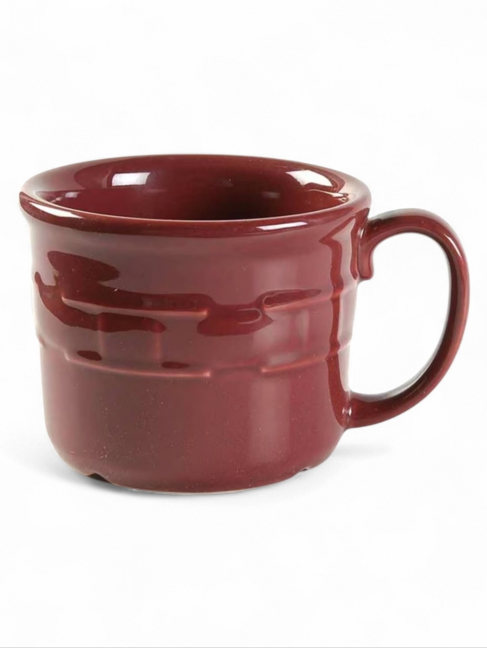 Soup Mug Woven Traditions Paprika by Longaberger Burgundy Embossed Basketweave